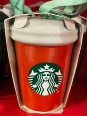 Starbucks 2020 Holiday Christmas Ornament Red Shimmer Glitter Coffee Cup Mug